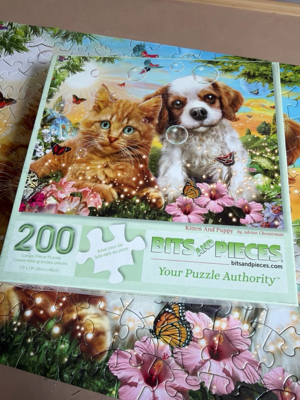 Bits and Pieces Kitten and Puppy 200-Piece Puzzle 🎨 Adrian Chesterman